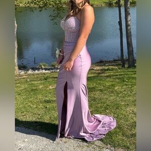 ellie wilde Lilac Beaded Corset Prom Dress